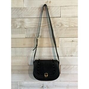 Aimee Kestenberg Midnight Navy Leather Crossbody Saddle Bag Fast Shipping